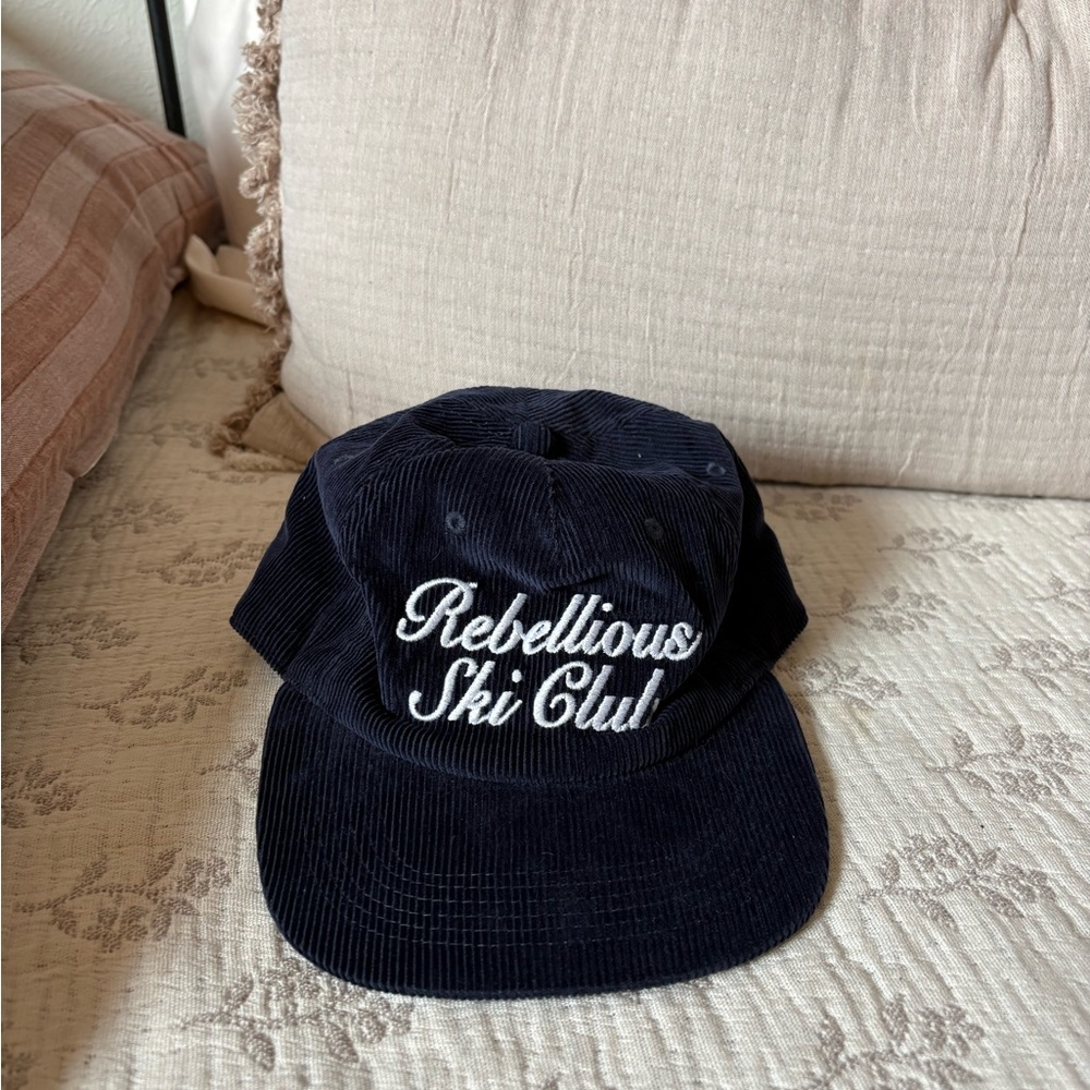 Rebellious Ski Club Corduroy Hat - Navy